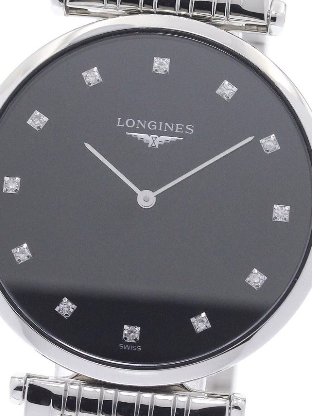 LONGINES Grand classic L4.709.4 12P diamond Black Dial Quartz Men's Watch
